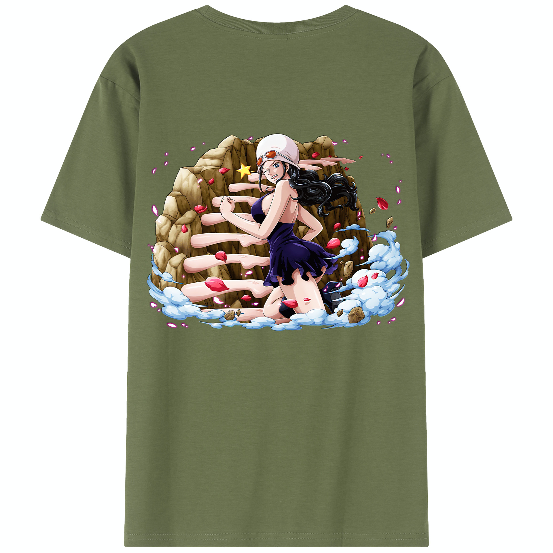 ワンピース ニコ・ロビン ONE PIECE Nico Robin 綿100％半袖Tシャツ（背面プリント）